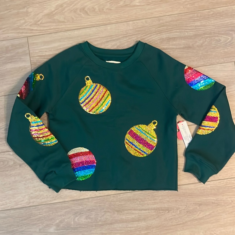 NWT Paperflower sequin ornament sweatshirt